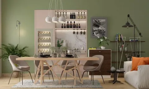 Formal Executive Dining Suite with Sideboard Buffet